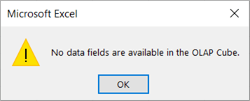 error message when no measures are present