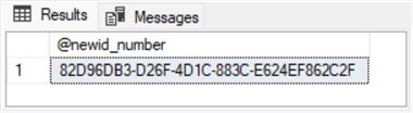 a 16-byte GUID from the newid function