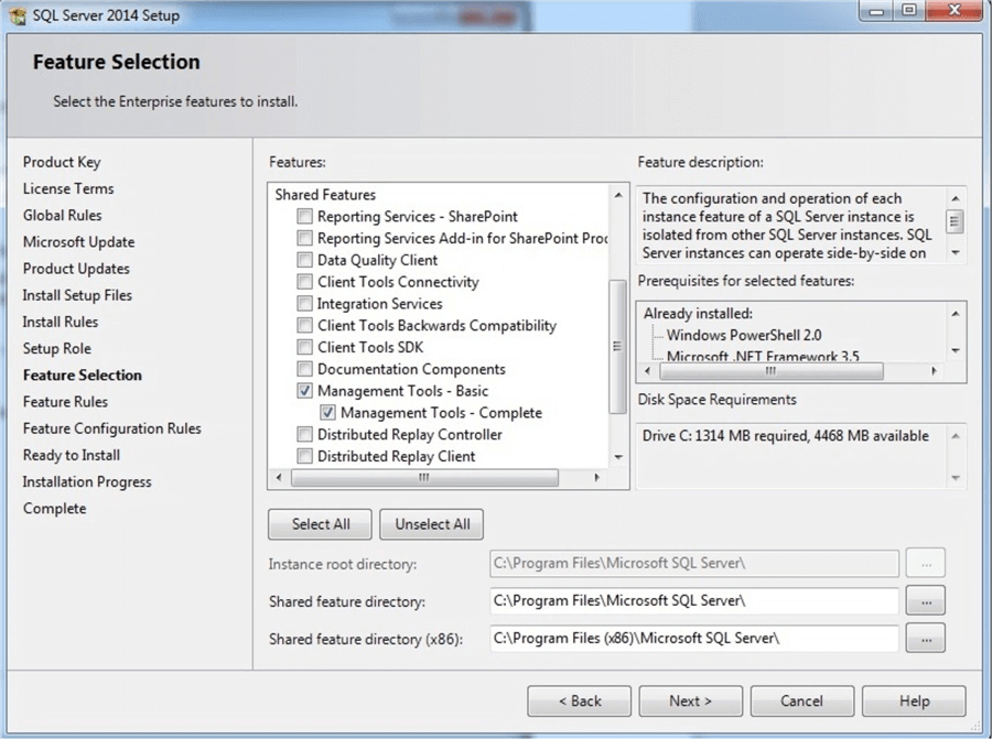 how to install sql server management studio 2014 only
