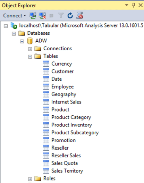 sample sql server tabular database