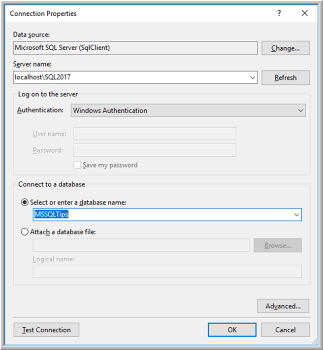 integrated security sql server connection string