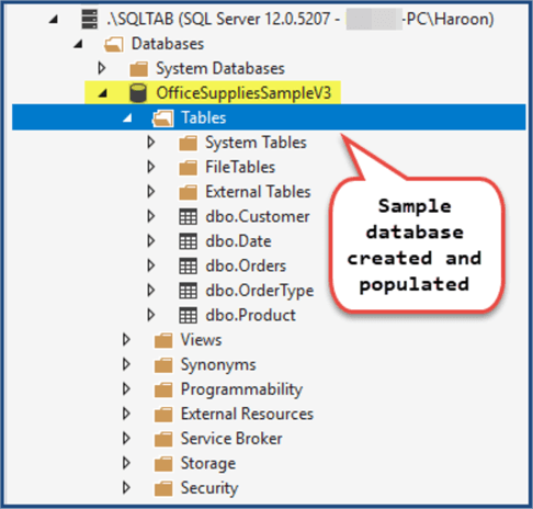 sample database