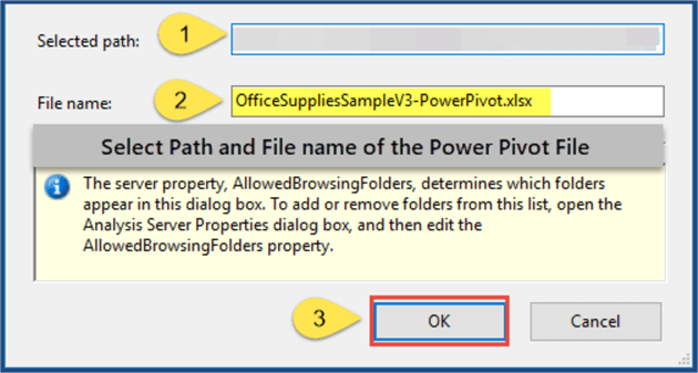 select path and file name