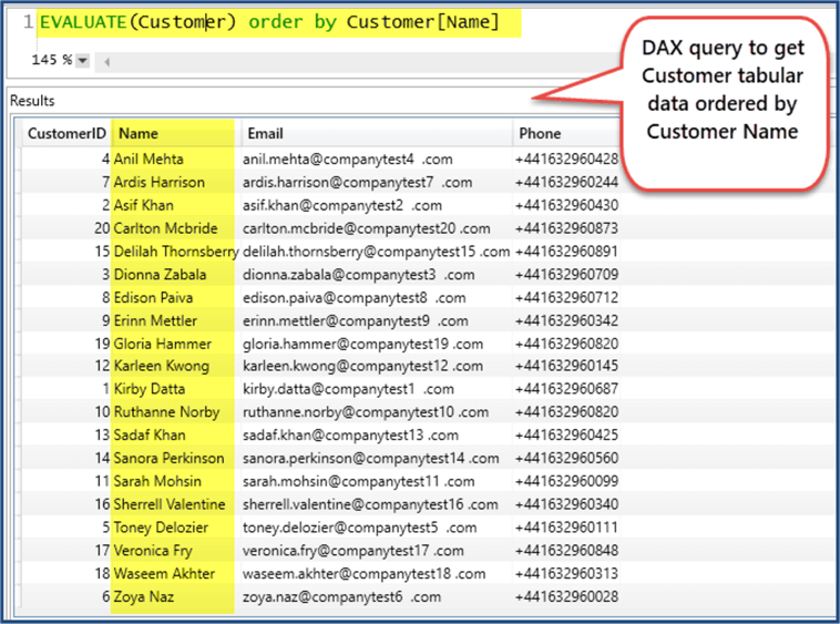 evaluate query results