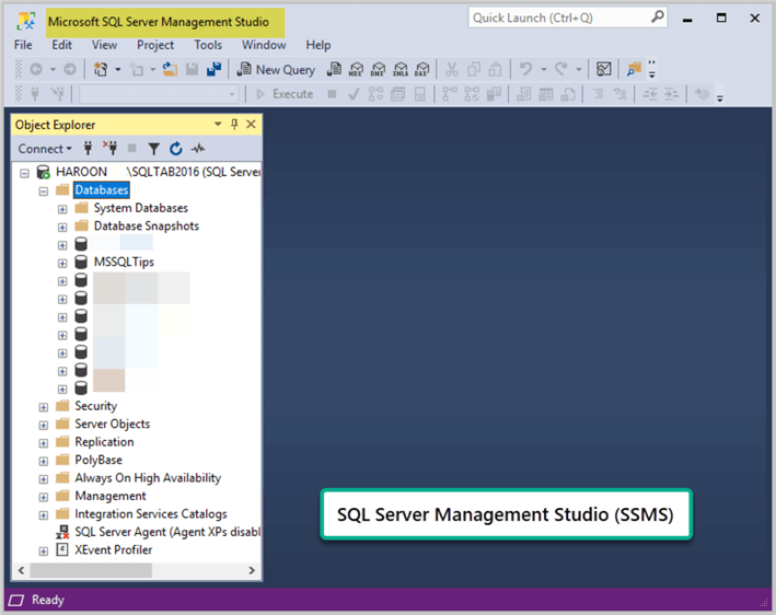 SQL Server Management Studio Overview (SSMS)